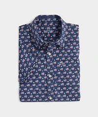 Boys' Printed Cotton Short-Sleeve Shirt