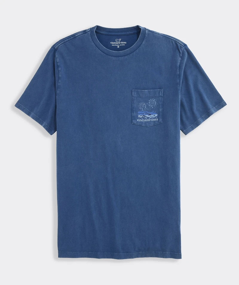 Drift Dye Beach Fireworks Whale Short-Sleeve Pocket Tee