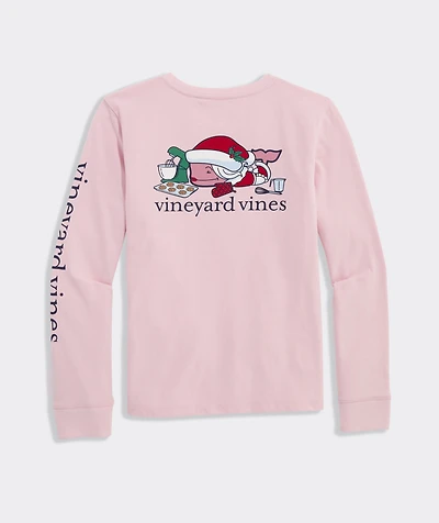Girls' Mrs. Claus Whale Long-Sleeve Pocket Tee