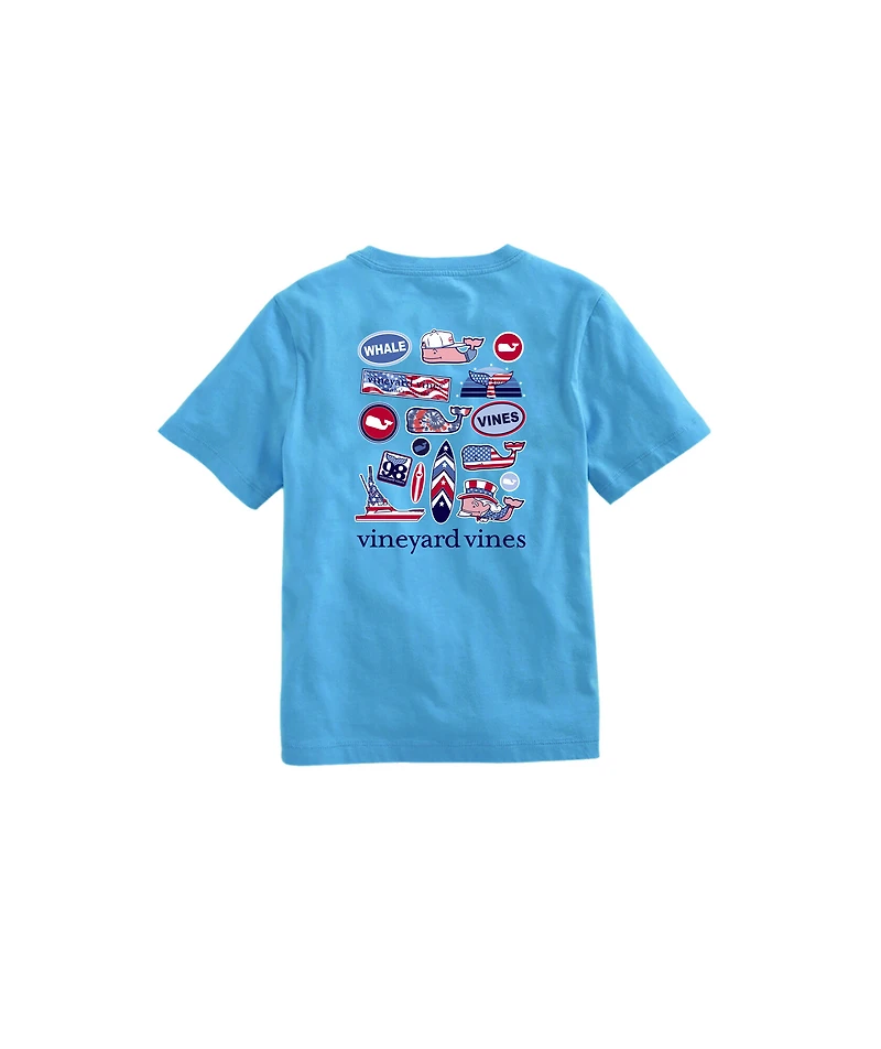 OUTLET Boys' Americana Stickers Short-Sleeve Pocket Tee