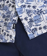 Gasparilla Scene Linen Blend Short-Sleeve Shirt