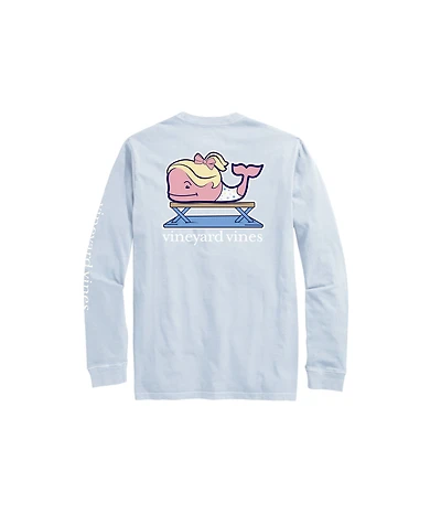 OUTLET Girls' Glitter Gymnastics Whale Long-Sleeve Pocket Tee