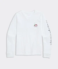 Girls' Santa Whale Ornament Long-Sleeve Pocket Tee