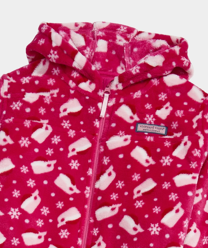 Girls' High-Pile Hooded One-Piece