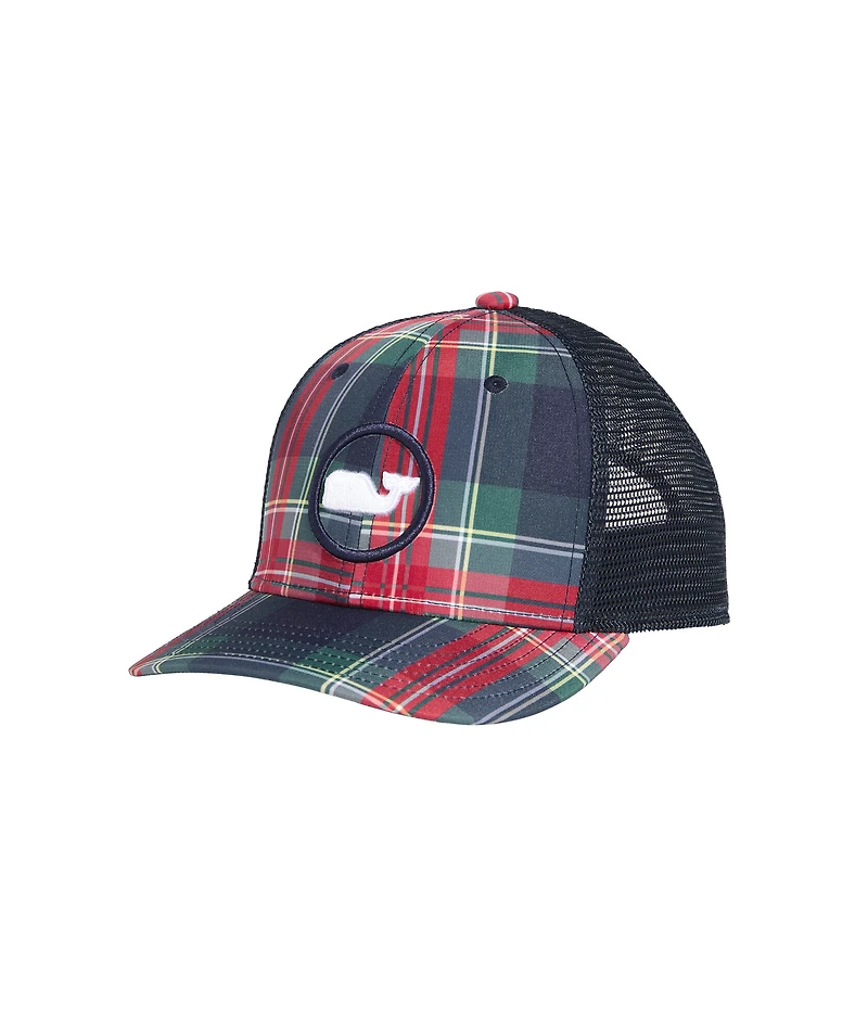 OUTLET Boys' Tartan Whale Dot Trucker Hat