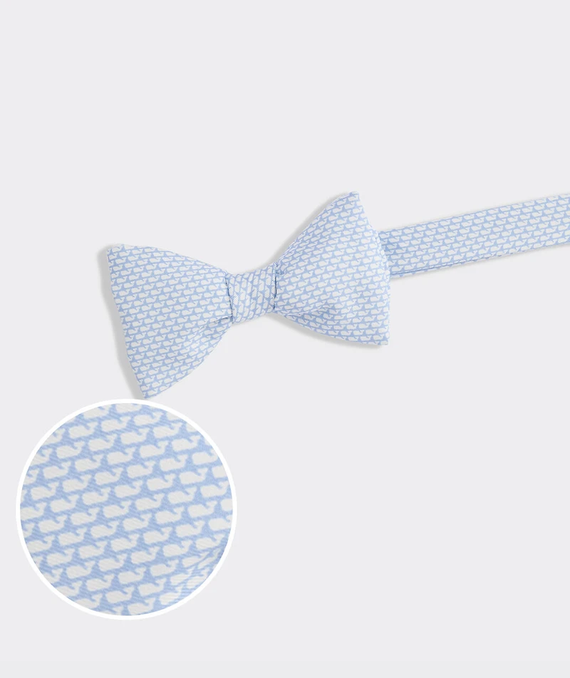 Micro Whales Silk Bow Tie