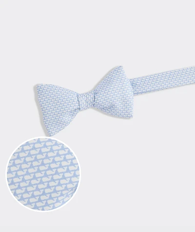 Micro Whales Silk Bow Tie