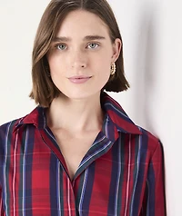 Taffeta Tie-Waist Shirtdress