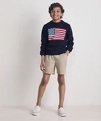 Boys' American Flag Crewneck Sweater