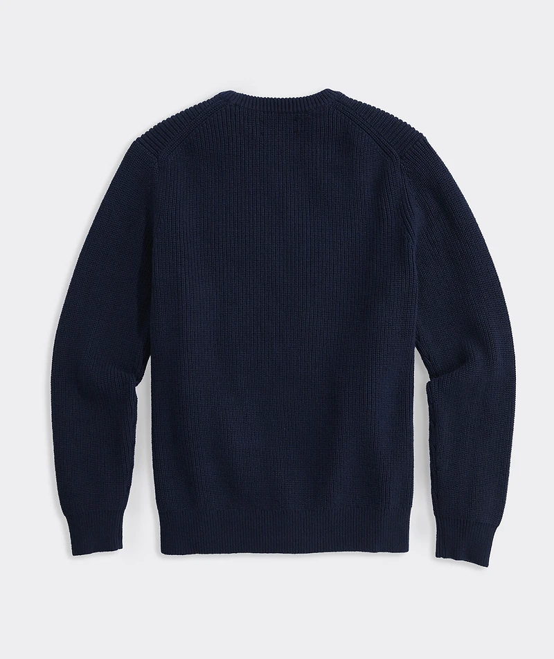 American Flag Cotton Crewneck Sweater