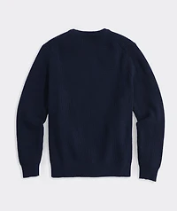 American Flag Cotton Crewneck Sweater