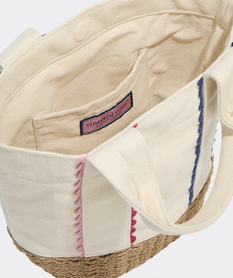 Wicker Base Bucket Bag