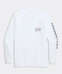 Santa Dog Sleigh Long-Sleeve Pocket Tee