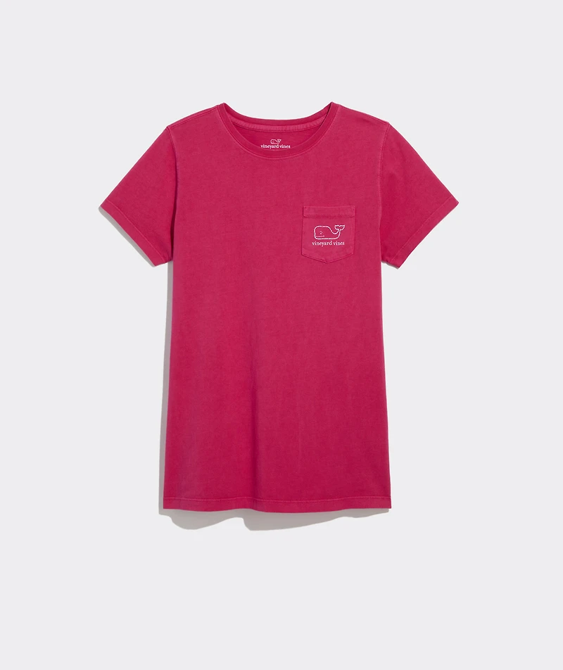 Women's Garment-Dyed Vintage Whale Short-Sleeve Pocket Tee