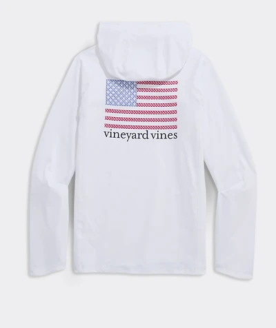 Boys' Micro Whale Flag Long-Sleeve Harbor Sun Hoodie Tee