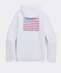 Boys' Micro Whale Flag Long-Sleeve Harbor Sun Hoodie Tee