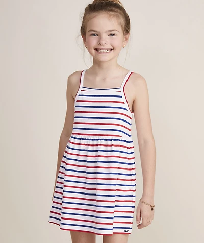 OUTLET Girls' Americana Striped Jersey Tank Dress