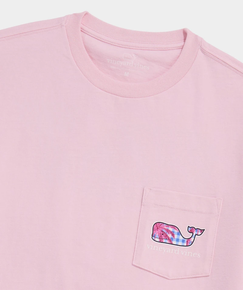 Palm Gingham Whale Short-Sleeve Pocket Tee