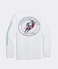 Boys' Santa Ski Long-Sleeve Pocket Tee