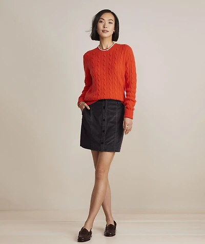 OUTLET Women's Corduroy Button-Front Skirt