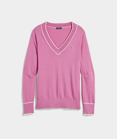 Cotton Cashmere Heritage V-Neck Sweater