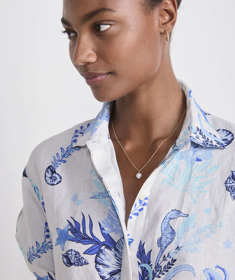 Linen Short-Sleeve Button-Down