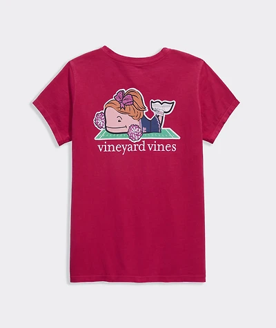 Girls' Glitter Cheerleader Whale Short-Sleeve Pocket Tee