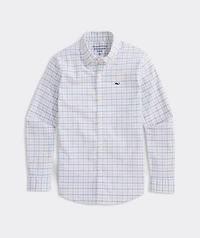Boys' Moorings Tattersall Performance Cotton Shirt