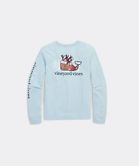 Girls' Apres Reindeer Whale Long-Sleeve Pocket Tee