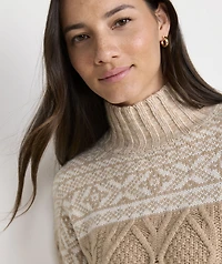 Fair Isle Fisherman Mockneck Sweater