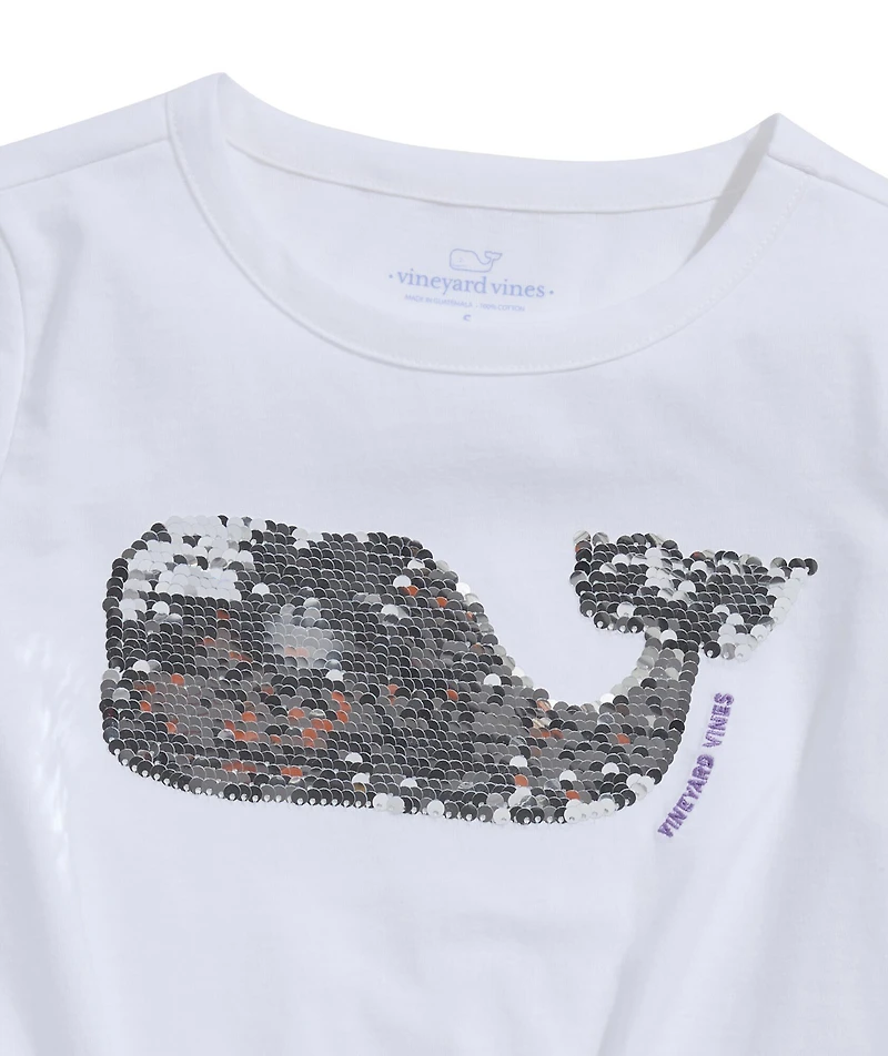 OUTLET Girls' Flip Sequin Tie-Front Top