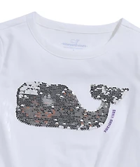 OUTLET Girls' Flip Sequin Tie-Front Top