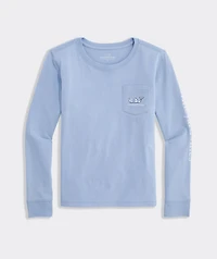 Girls' Hanukkah Whale Long-Sleeve Pocket Tee