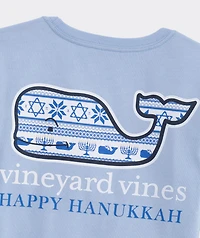 Girls' Hanukkah Whale Long-Sleeve Pocket Tee