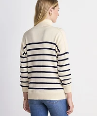Head Of The Charles® Women's Breton Stripe Quarter-Zip Sweater