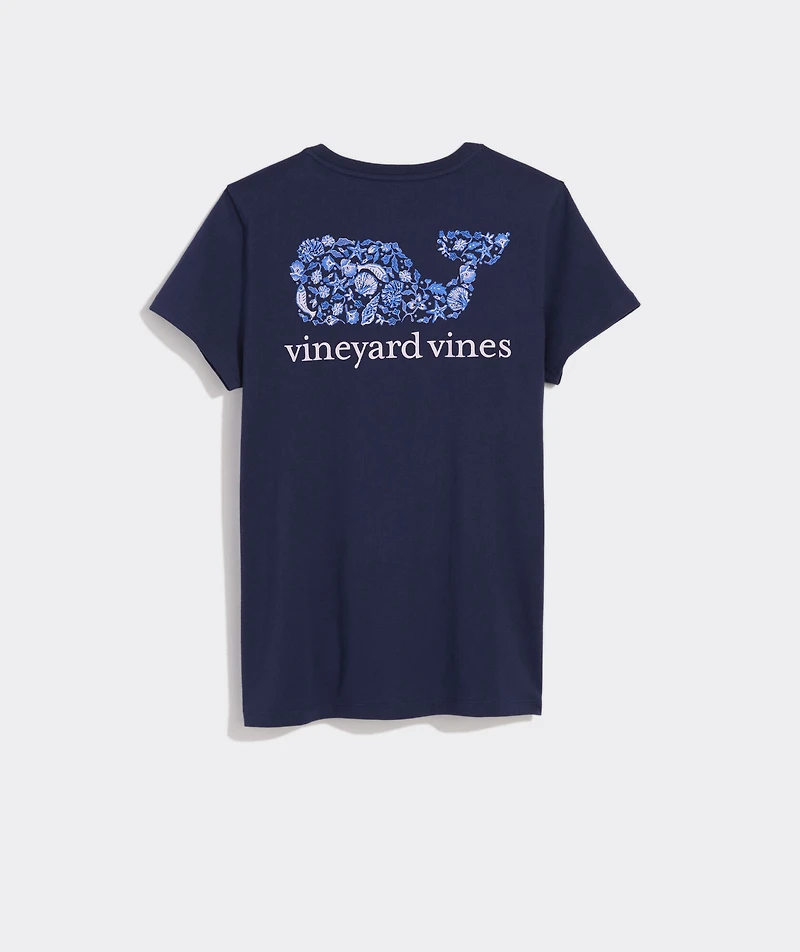 Camila Print Whale Fill Short-Sleeve Pocket Tee