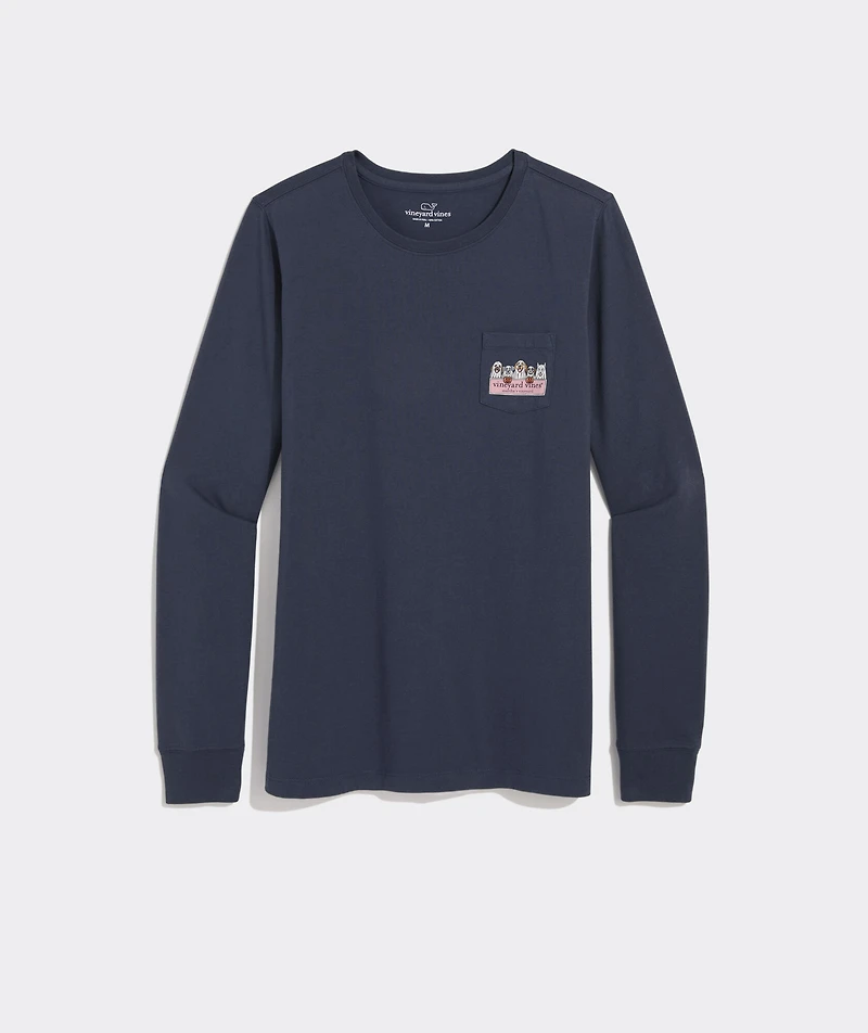 Ghost Pups Logo Box Long-Sleeve Pocket Tee