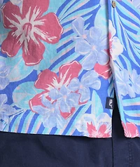 Island Floral Linen Blend Short-Sleeve Cabana Shirt