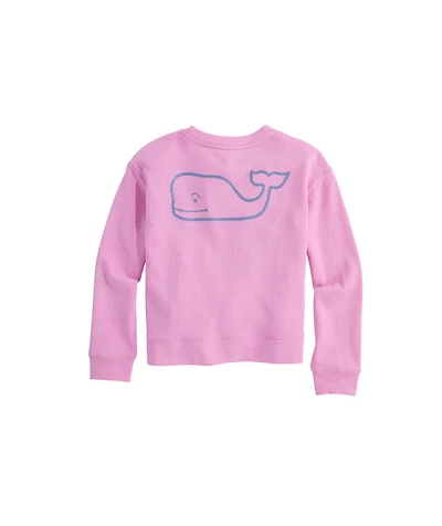 OUTLET Girls' Glitter Vintage Whale Crewneck
