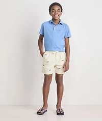 Boys' Americana Embroidered Pull-On Chino Shorts