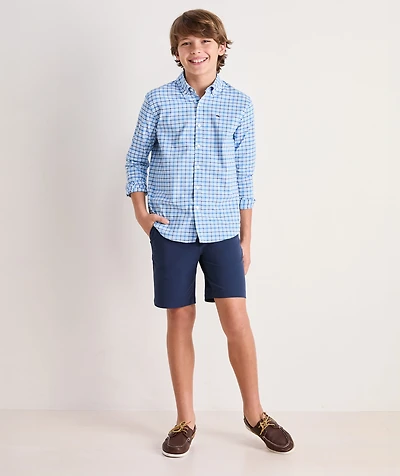 Boys' Bellamy Plaid Performance Cotton Shirt