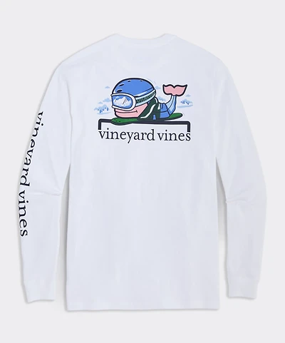Snowboard Whale Long-Sleeve Pocket Tee