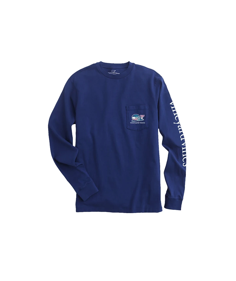 OUTLET Boys' Snowboard Rail Whale Long-Sleeve Pocket Tee