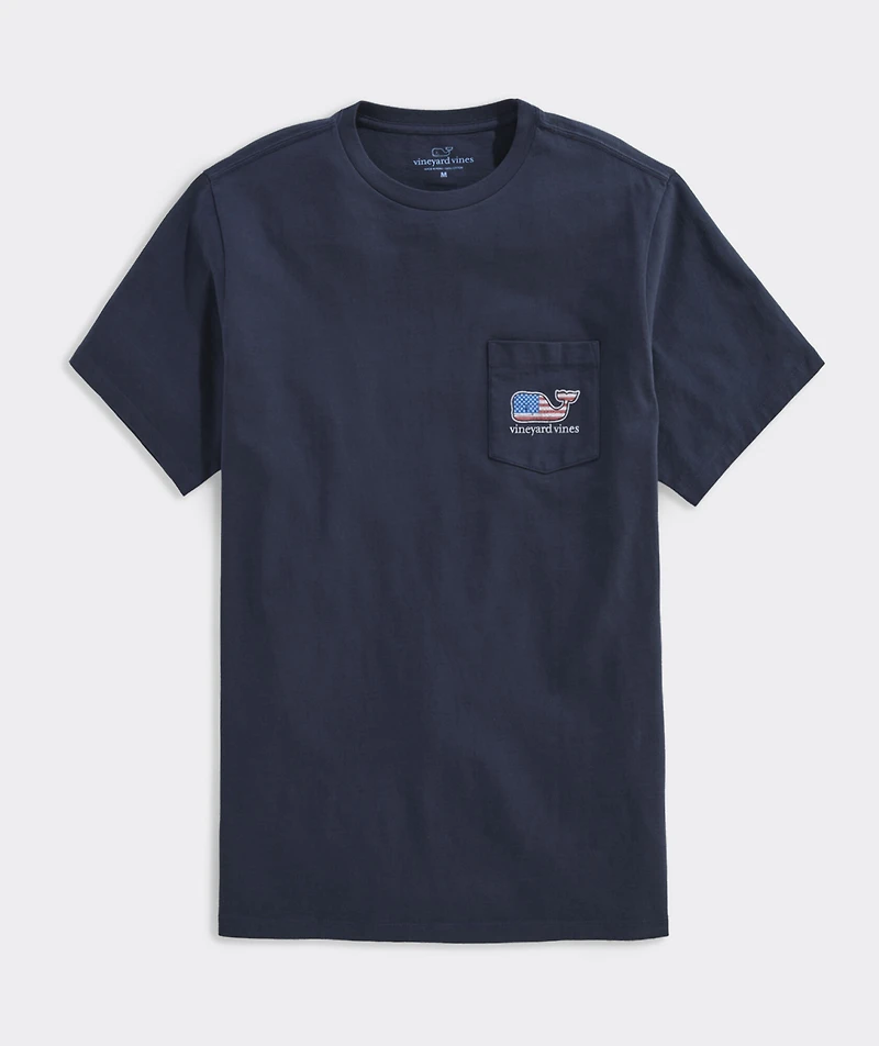 OUTLET Kids' Flag Whale Short-Sleeve Pocket Tee