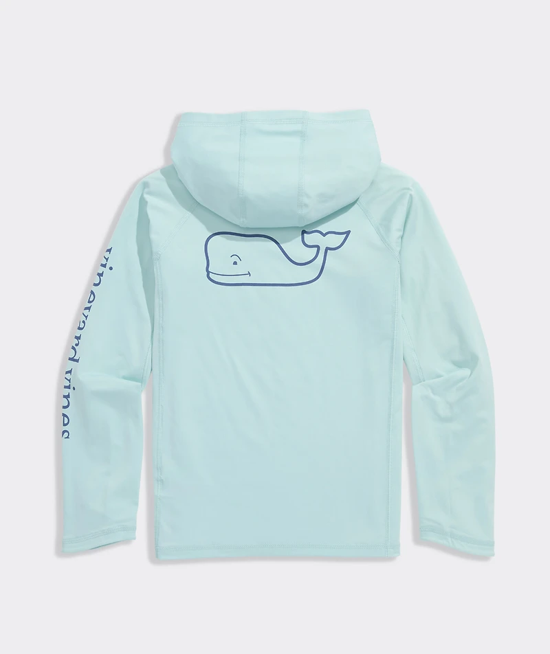 Boys' Whale Outline Harbor Sun Performance Hoodie Tee