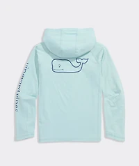 Boys' Whale Outline Harbor Sun Performance Hoodie Tee