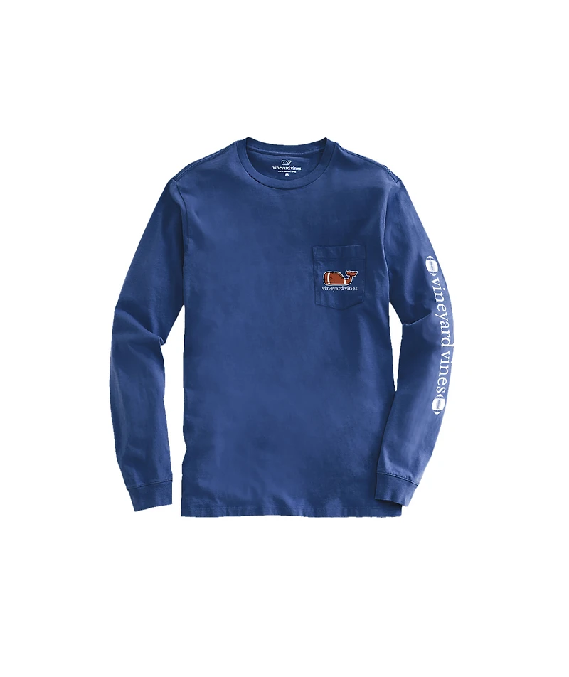 OUTLET Kids' Football Whale Long-Sleeve Pocket Tee