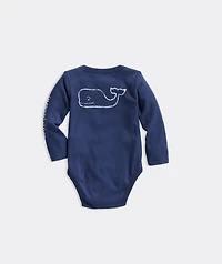 Baby Long-Sleeve Vintage Whale Body Suit