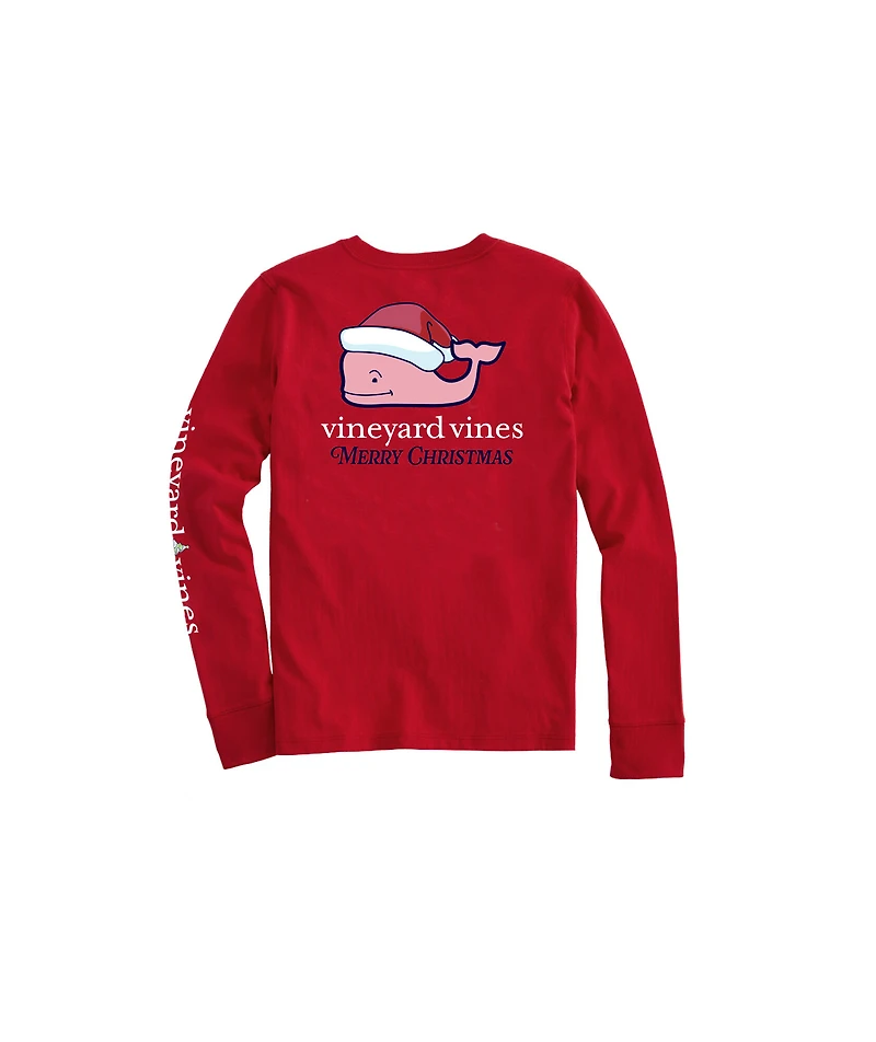 OUTLET Kids' Santa Whale Long-Sleeve Pocket Tee