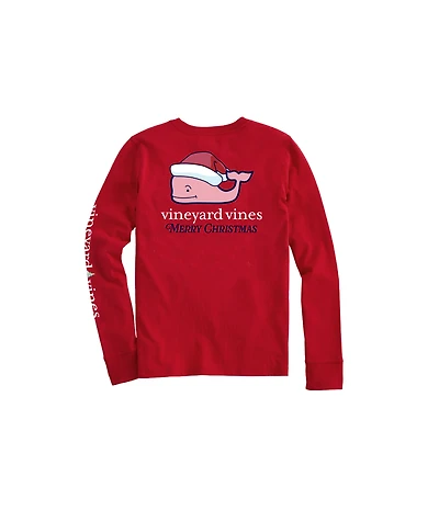 OUTLET Kids' Santa Whale Long-Sleeve Pocket Tee